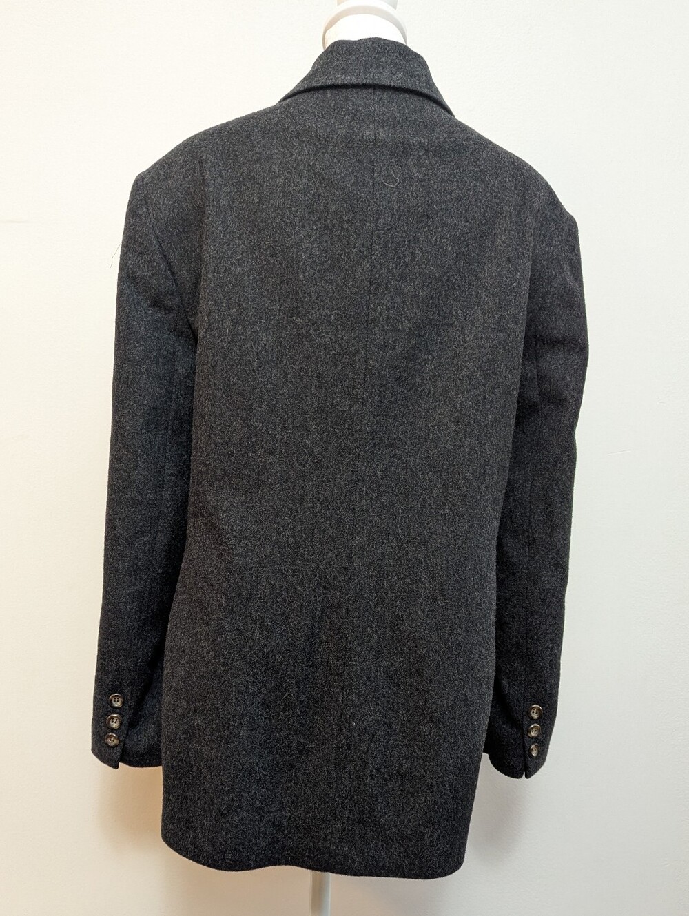 Vintage L.L. Bean Wool Cashmere Blazer in Heathered Dark Gray Academia - Picture 2 of 9